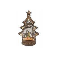 LED-світильник-декор  Снігова ялинка HC-S040 з 8 різдвяними мелодіями, USB та батарейками AA3, настільний новорічний декор